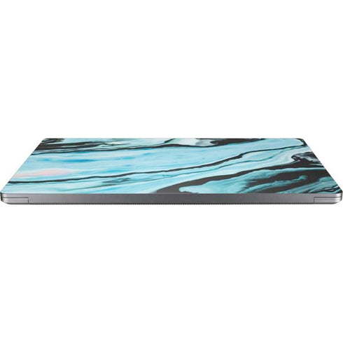 Aqua Blue Marble Ink Universal Laptop 16in (13 x 9.4in) Skin